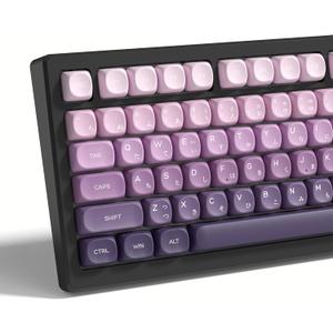 Womier MOA Keycaps Japanese, PBT Keycaps 60 75 100 Percent,Cute Dye-Sublimation 134 Keys Custom Keyboard Key Cap for Cherry Gateron MX Switches Mechanical Keyboards, Gradient Purple