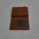Small Wallet Women RFID Blocking Soft Leather Bifold Compact Card Holder Wallet for Women with Zipper Coin Pocket 4 ID Window (Brown)