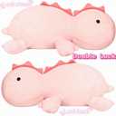 JOD Weighted Dinosaur Stuffed Animals, Dinosaur Weighted 5 lbs, 26" Large Weighted Plush Animal, Cute Plush Toy Pillow, Soft Dino Plushie Gifts for Adults, Boys & Girls (66 CM Pink)