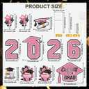 Large 11 PCS Graduation Yard Signs, Class of 2026 Congrats Grad Outdoor Lawn Yard Sign with Stakes, Graduate Yard Decorations for College High School Party, Pink