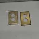 Monarch Abode Duplex Outlet Cover Plate  1-Gang Brushed Gold Plug Wall Plates, Electrical Outlet Cover Plates, Electric Outlets Covers, Hand Hammered Decorative Outlets Covers Wall Plate, Pack of 2