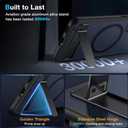 For Samsung Galaxy S21 FE Case with MagSafe [Adjustable Kickstand] [Charge While Standing] [Military Shockproof] Translucent Matte Soft Silicone Bumper for S21 FE Phone Case Slim, Black