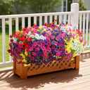 Ivydale 24 Bundles Artificial Flowers for Outdoors Spring Plants Outdoor Decor, Faux Silk Morning Glory Fake Flowers Bulk Petunias Realistic UV Resistant for Outside Porch Patio Window Garden Yard