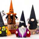 DraMosary Halloween Gnomes Plush Elf Decoration, 4PCS Handmade Reaper Witch Vampire Pumpkin Ghost Dolls for Halloween Table Ornament, Tiered Tray Decor, Party Favor, Trick or Treat (Hg4multi)