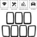 JeCar Front Grill Rings Grille Inserts Cover Trim Kit for 2017-2020 Jeep Grand Cherokee, Carbon Fiber (7Pcs)