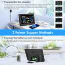 Weather Station Wireless Indoor Outdoor, Digital Thermometer with Remote Sensor, 7.5'' HD VA Display Home Weather Stations, Accurate Temperature Humidity Gauge with Weather Forecast, Atomic Clock (Black)