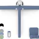 GTEWERK Silicone Shower Squeegee for Glass Doors & Mirrors with Stainless Steel Core, Streak-Free & No-Squeak Window Cleaning, 3-in-1 No-Drill Mount (Hook/Suction/Adhesive),Blue, 11 Inches