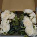 8 Bundles Artificial Peonies Flowers Boho Faux Flowers Arrangements Artificial Centerpiece Spring Bouquet Floral Wedding Decoration for Vase(Milk White)