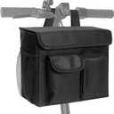 Mobility Scooter Bag, Electric Scooter Basket, Knee Scooter Basket, Mobility Scooter Caddy with 14 Inches Laptop Pocket and 2 Cup Holders for Bike, Mobility Scooter Accessories for Adults