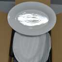 Kanwone Ceramic Large Serving Bowls, Oval Serving Platters for Entertaining, 13" Porcelain Serving Dishes for Dinner, Pasta, Salad, Turkey, Fruit, Bread, Appetizers, Microwave Safe, White, Set of 2