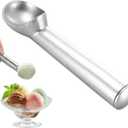 Ice Cream Scoop, 2025 New Heavy Duty Scooper, Nonstick Aluminum Gelato Scoop for Kitchen Utensil Suitable for Home Use, Ergonomic Handle Spoon for Adults (Silver)