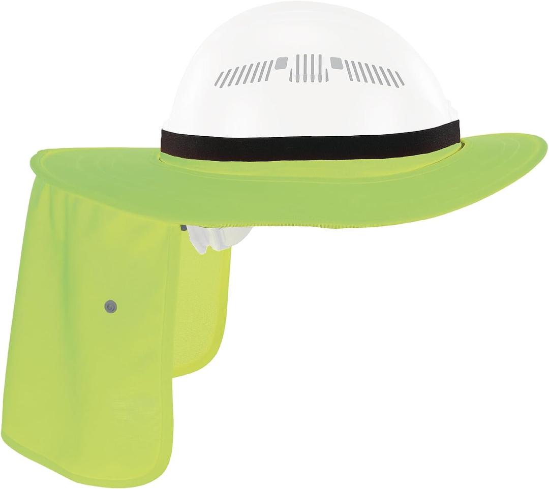 Ergodyne Chill Its 6661 Universal Hard Hat Brim Sun Shade with Neck Flap, Safety Helmet Sun Shield, One Size