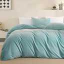 JELLYMONI Light Blue Velvet Duvet Cover King Size - 3 Piece Ultra Soft Plush Bedding Set, Luxury Fluffy Comforter Cover with Zipper Closure & 8 Corner Ties for Bedroom