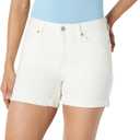 Amazon Essentials Women's Medium Stretch Slim-Fit Mid-Rise 4 Jean Short (2, White)