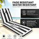 Chaise Lounge Cushion for Outdoor Furniture, Waterproof, Fade-Resistant and Tear Resistant, Patio Lounger Pads with Removable Cover for Pool, Deck, Lawn, 72x21x4 Inch, Black & White Stripe
