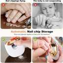 Electric Nail Clipper 2026 New 2-in-1 Automatic Trimmer Adjustable Speed, Built-in Storage USB Rechargeable Safe & Gentle for Babies, Kids and Adults