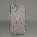 NITITOP Compatible with iPhone 11 Case Cute Flower Floral Shell Textures for Girls Women Soft TPU Slim Hard Back with Lens Protective Phone Cover - Tulip Pack of 3