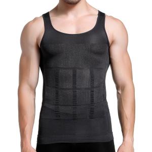 GKVK Mens Slimming Body Shaper Vest Shirt Abs Abdomen Slim (X-Large, Gray)