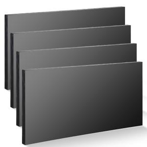 4 Pcs HDPE Plastic Sheet, HDPE Sheet 1/2" Thick, Size 6" x 12", High Density Polyethylene Sheet Solid Plastic Block for DIY Projects for Machining Home (Black)