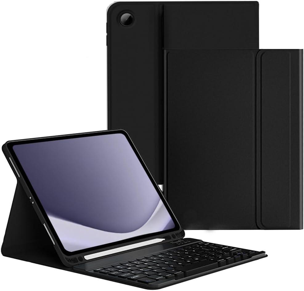 Keyboard Case Compatible for Galaxy Tab A9+/A9 Plus 11 Inch 2023, Wireless Bluetooth Keyboard Cover Compatible for Samsung Galaxy Tablet A9+ with Pencil Holder Model SM-X210/X216/X218 Black