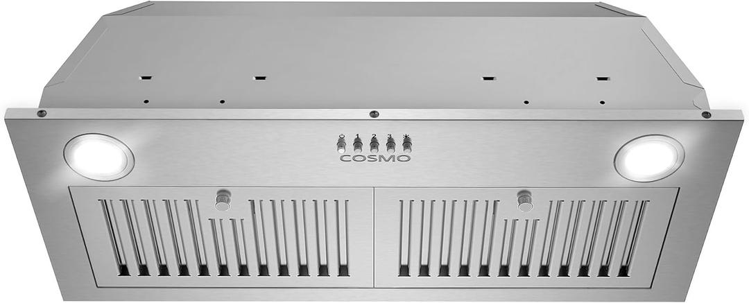 COSMO COS-30IRHP 30 in. Lumin Collection 380 CFM Ducted Insert Range Hood, Button Controls, LED Lights, Stainless Steel