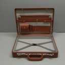 Briefcase for Men, Leather Attache Case with Lock, Hard Shell Business Briefcase, Fits 15.6-Inch Laptop (Brown)