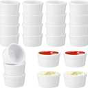 24 pcs Mini Ramekins, Ramekin, Ceramic Creme Brulee Ramekins, White Custard Cups, Small Dipping Bowls for Kitchen Serving Sauce Condiments, Baking Bakeware