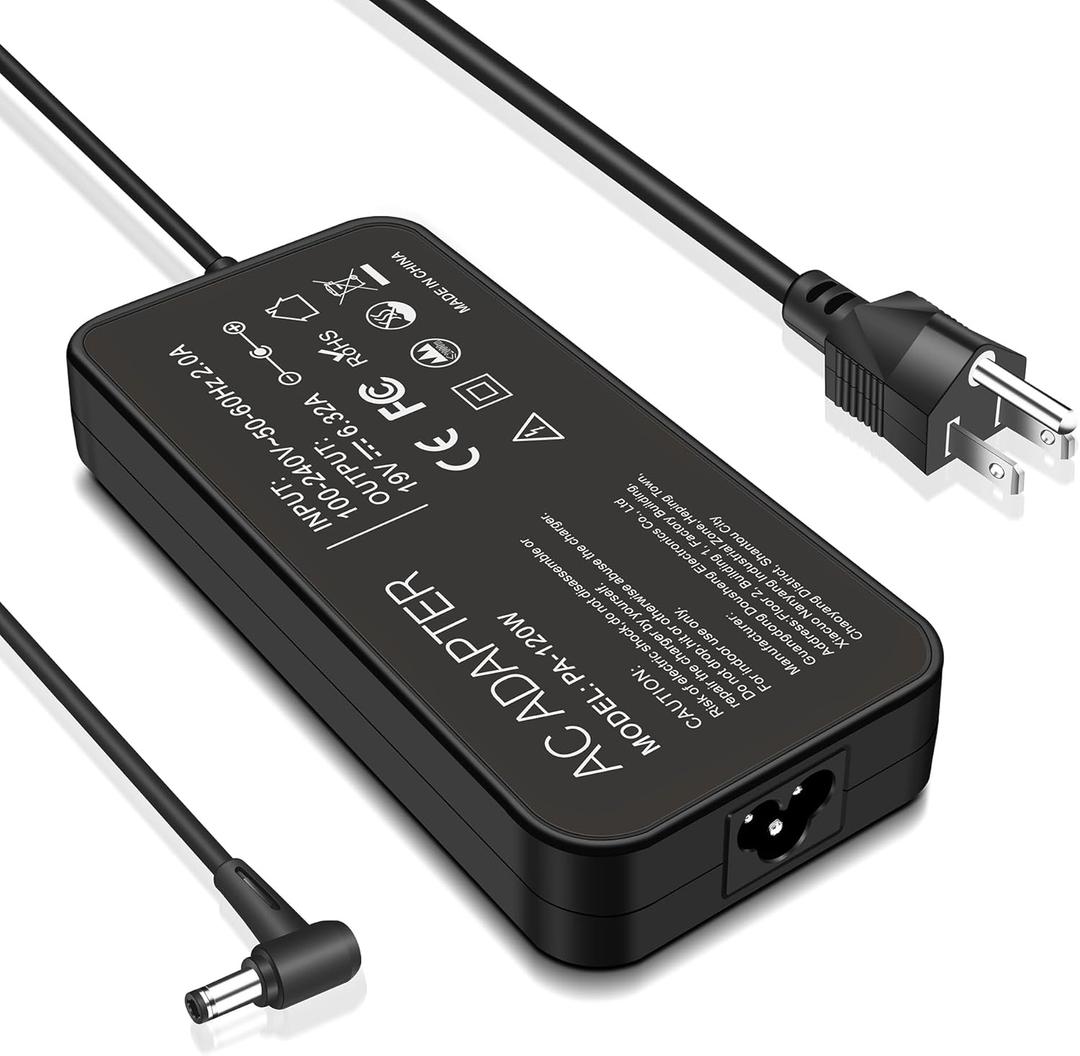 120W Charger Compatible with Asus FX504 UX510UW N56J N56VM N56VZ N750 N500 G50 N53S N55 A15-120P1A PA-1121-28 Gaming Laptop Charger 5.5x2.5mm