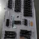 Rolanstar Bed Frame Twin Size with Charging Station and LED Lights, Upholstered Storage Headboard with Drawers, Heavy Duty Metal Slats, No Box Spring Needed, Noise Free, Easy Assembly, Dark Grey