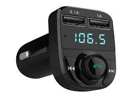 Bluetooth FM Transmitter for Car, Wireless Radio Adapter with HandsFree Calls, Dual USB Charger (3.5A), LCD Display, Noise Cancellation for iPhone/Android