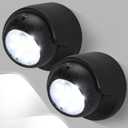 Motion Sensor Outdoor Lights - Outdoor Motion Sensor Light Battery Operated Wireless Spotlight Motion Detector Security Light Auto On Off for Sheltered Porch Stair Hallway Garage Wall Shed (2 Pack) (Black)