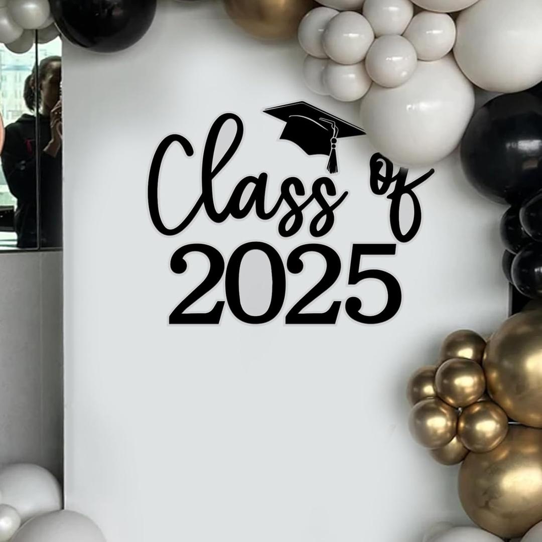 Class of 2025 Decal Sign for Balloon Arch - Graduation Decor for Grad Party, Congrats Grad Party Class of 2025 Event Planner Vinyl Decal