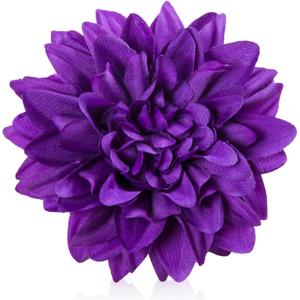 Purple Dahlias Artificial Flowers Bulk, 3.5 Inch Big Fake Dahlias Flowers Heads, 15 Pcs Artificial Silk Faux Flowers Heads for Floral Arrangements, Clothing Accessories, DIY Craft