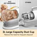 Pet Grooming Vacuum, Dog Grooming Kit,13000Pa Strong Vacuum for Dogs, 2L Large Capacity Dog Cat Vacuum for Shedding Grooming Hair, Dog Cat Hair Vacuum, 5 Pet Grooming Tools, Quiet, PV3