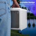 Antarctic Star Mini Compact Refrigerator with Gaming Light, 4L Capacity/6 Cans Portable Mini Fridge, for Bedroom,Car,Office and Dorm, Small Cooler for Cosmetics, Beverage and Food, White