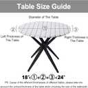 Smiry Round Picnic Tablecloth, Waterproof Elastic Fitted Table Covers for 18" - 24" Tables, Wipeable Flannel Backed Vinyl Tablecloths for Camping, Indoor, Outdoor, White & Dark Grey