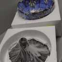 WERFACTORY Floor Lamp Tiffany Style Blue Purple Stained Glass Arched Lamp 12X18X64 Inches Gooseneck Adjustable Corner Standing Reading Light Decor Bedroom Living Room S003C Series