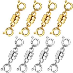 Double Magnetic Necklace Clasps and Closures 14K Gold and Silver Bracelet Extender Jewelry Clasps Converters for DIY Jewelry Making