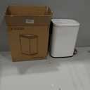 KSSKSS Small Bathroom Trash Can with Lid Soft Close, Step Pedal, 6L / 1.6 Gal Stainless Steel Garbage Bin with Removable Inner Bucket, Slim Wastebasket for Narrow Spaces (White)