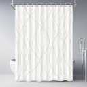 Punkray Beige Khaki Shower Curtain for Bathroom with Hooks, Extra Long Shower Curtain Set Stripe Bath Curtains Decorative White Shower Curtains Weighted Hem Water Repellent Washable, 72 x 84