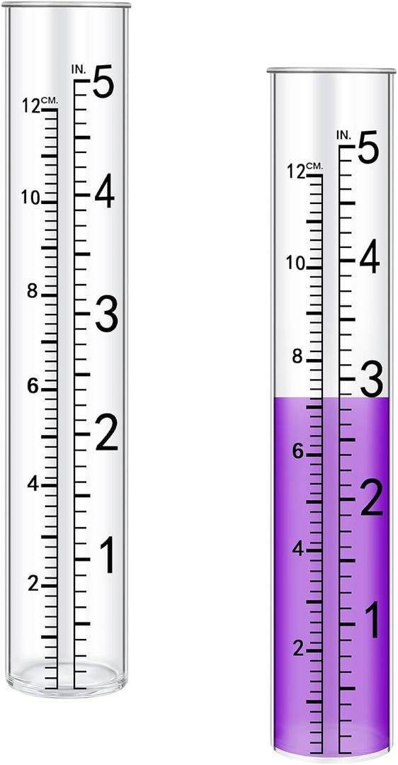SynHHergyx 2 Pcs 5" Rain Gauge Replacement Tubes for Outdoor Plastic Rain Gauges for Garden Yard Home, Clear Rain Gages