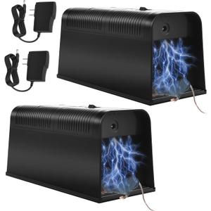 2026 Upgraded Electric Mice Trap Rat Traps Electronic Mouse Traps Zapper, High Voltage No-Touch Rodent Zapper Indoor for Home, Living Rooms, Kitchens, Garages, Reusable Rat Trap Electric Shock(2Pack)