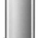 Home Zone Living 19 Gallon Kitchen Trash Can with Dual Compartments | Stainless Steel with CleanAura Odor Control, Soft-Close Step Pedal Lid and Recycling Flap for Quick Disposal, Silver