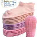 Simply Kids Baby Non-Slip Ankle Socks Superior Grip, Soft Cotton, for Active Toddler Girls & Boys (Ages 0-6) (Pink, XS)