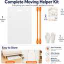NEW Appliance Mover! Large Appliance Sliders, Furniture Moving Sliders with Pull Strap, Effort-Saving Floor Protection Mat for Refrigerators, Washers, Dryers and Stoves, 48 x 30 Inch, with Gloves