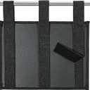 Linen Bedside Caddy, Bedside Storage Organizer for Hospital Beds, College Dorm Rooms or Baby Bed (4 Pockets-Black)