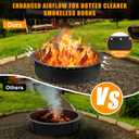 36 Inch Fire Pit Ring, Large Outdoor Campfire Pit for Patio Backyard Garden, Smokeless Steel Firepit with Air Vent for Efficient Burning & Anti-Rust Coating, Black Steel