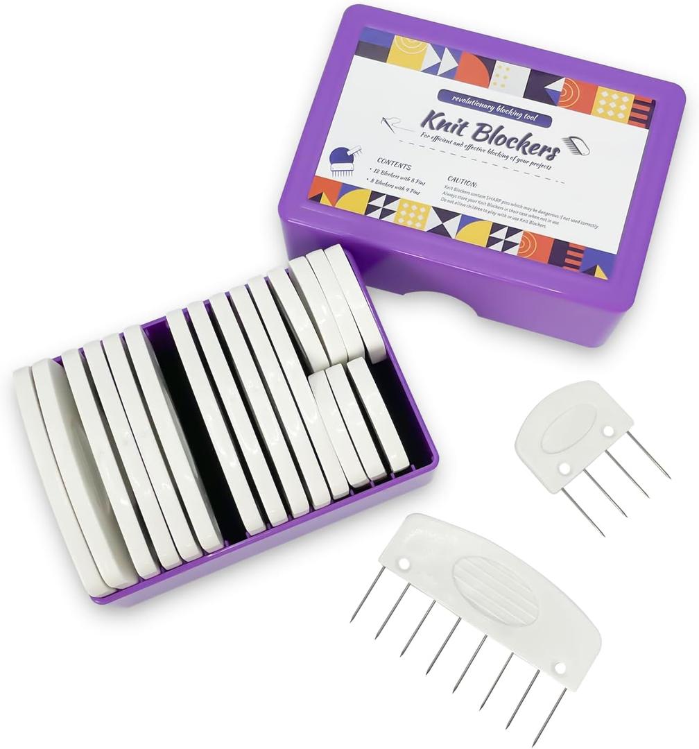 20Pcs Knit Blockers Pins Kit, Knit Blocking Combs for Crochet Knitting Blocking Board Mats, Crochet Blocking Pins for Crochet Projects Sewing Lace Needlework Projects Tool