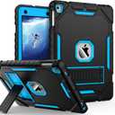 9.7" Case for iPad 6th/5th Generation 2018/2017, Air 2/Air 1st/Pro 9.7, Heavy Duty Shockproof Protective Cover with Built-in Stand for iPad 6/5 Gen (Black+Blue)