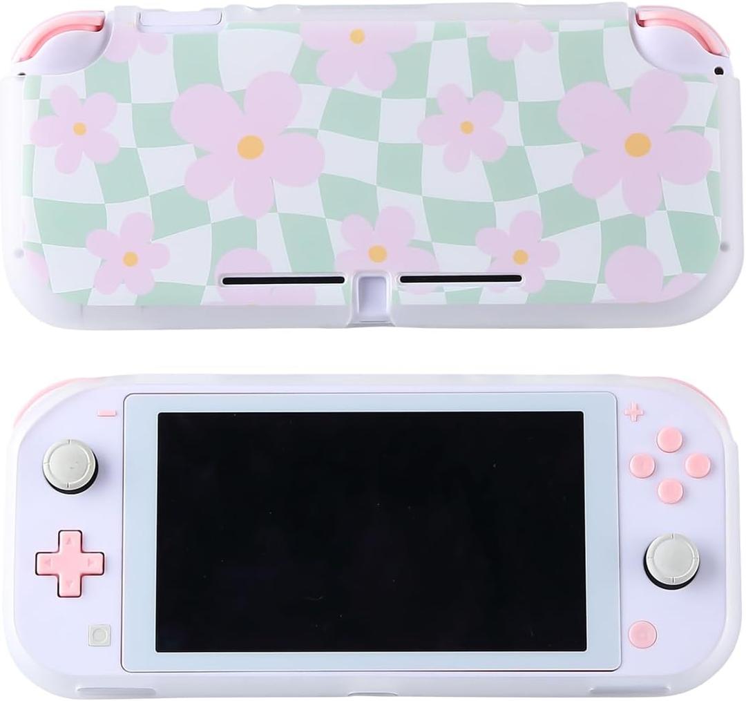 Case for Nintendo Switch Lite Protective Accessories Soft Silicone Cover Shell Compatible ONLY for Switch Lite Sage Green Checker Anti-Drop Shock Proof Aesthetic Protector